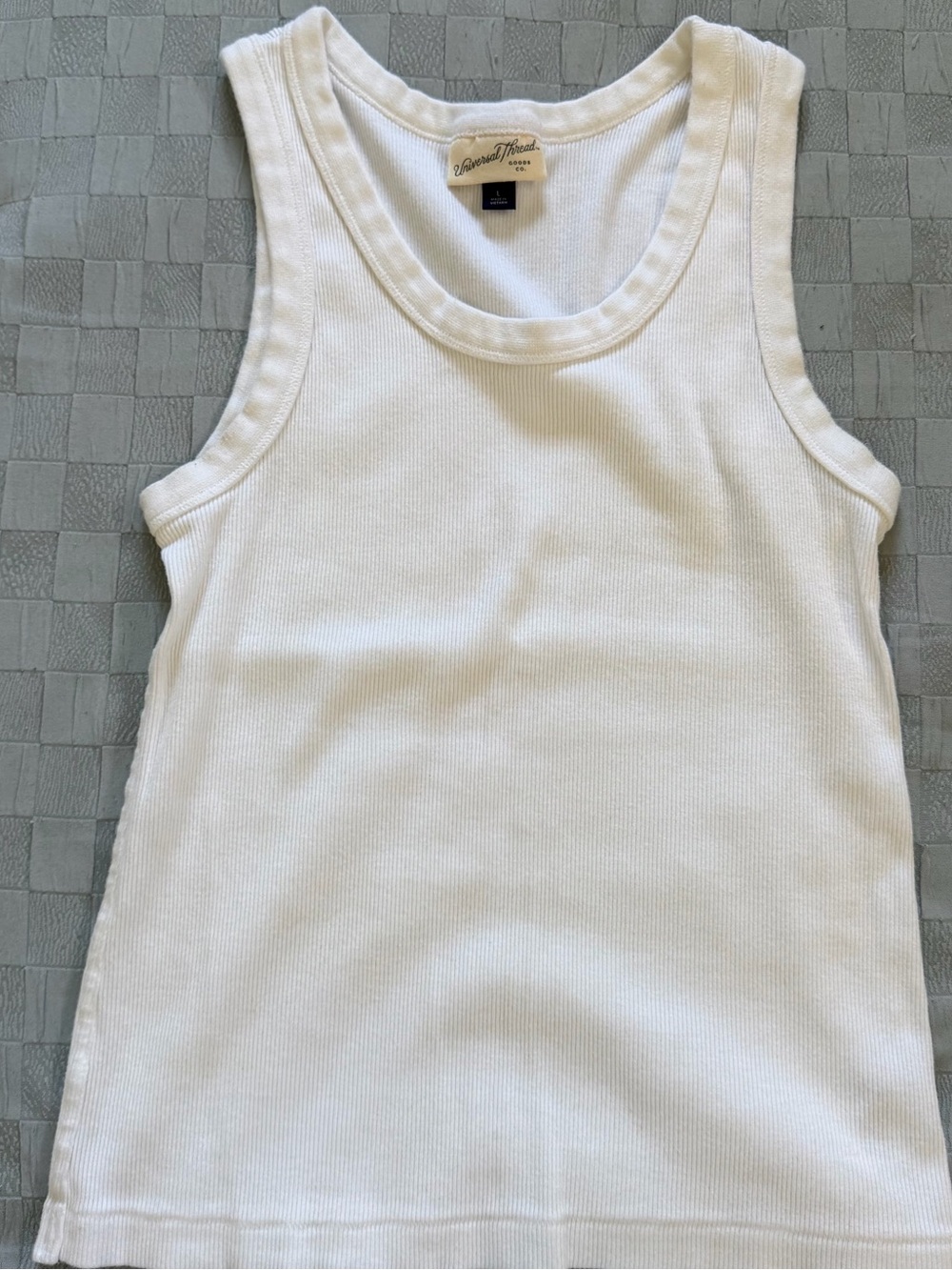 Universal Thread White Ribbed Tank Top - Women